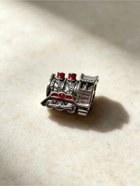 Harry Potter Hogwarts Express Train Charm Red Enamel Silver Tone